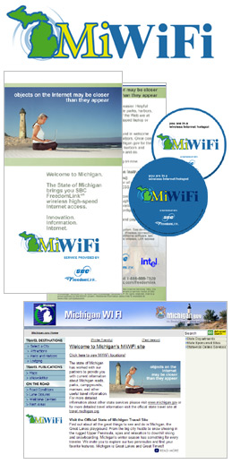 MiWiFi logo and marketing collateral
