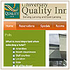 University Quality Inn hotel web site design